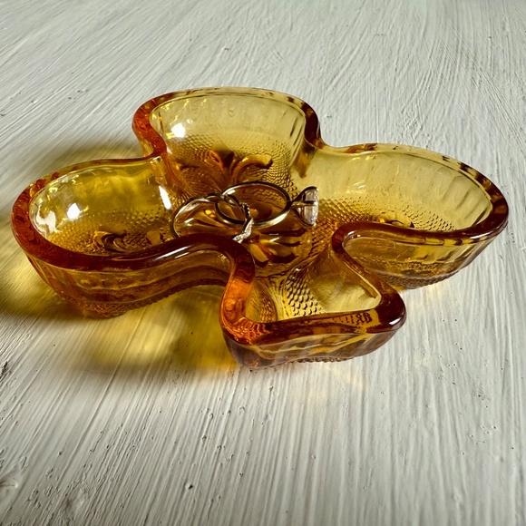 Tiara Sandwich Amber Glass Club Ashtray/Trinket Dish – Set of 4 - Picture 14 of 16